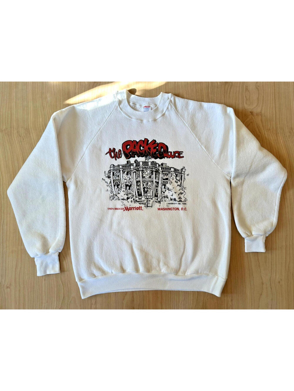 vintage 1986 RONALD REAGAN caricature WASHINGTON DC punk SWEATSHIRT White House